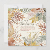 Rustieke Waterverf Pastel Floral Thanksgiving Feestdagenkaart (Voorkant)
