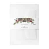 Rustieke Waterverf Pijnboomgroen Kerstbruiloft Uitnodigingen Wikkel (Voorkant Voorbeeld)