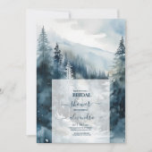 Rustieke Waterverf Pine Tree Bridal Kaart (Voorkant)