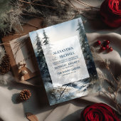 Rustieke Waterverf Pine Tree Bruiloft Kaart