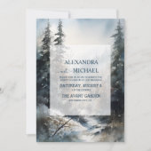 Rustieke Waterverf Pine Tree Bruiloft Kaart (Voorkant)