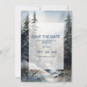 Rustieke Waterverf Pine Tree Bruiloft Save The Date (Voorkant)
