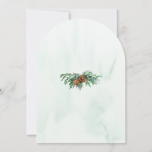 Rustieke Waterverf Pine Tree Forest Wedding Arch Kaart (Achterkant)