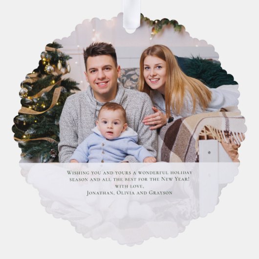 Rustieke Waterverf Pine Trees Christmas Ornament Kaart (Achterkant)