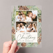 Rustieke Waterverf Pinecone Photo Collage Vakantie Acryl Uitnodigingen (Insitu (Draagbaar))