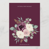 Rustieke Waterverf Plum Sage Gold Floral Menu (Achterkant)