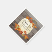 Rustieke Waterverf Pompoen Fall Leaves Wood Dark Servet (Hoek)