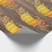 Rustieke Waterverf Pompoen Herfst Herfst Cadeaupapier (Hoek)