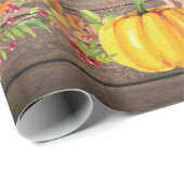 Rustieke Waterverf Pompoen Herfst Herfst Cadeaupapier (Rol Hoek)