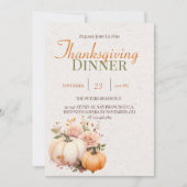 Rustieke Waterverf Pompoen Thanksgiving Invitation Kaart (Voorkant)