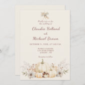 Rustieke Waterverf Pompoenen Elegante Fall Wedding Kaart (Voorkant / Achterkant)