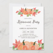 Rustieke Waterverf Pompoenen Herfst Pensioen Parti Kaart (Voorkant)