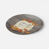 Rustieke Waterverf pompoenval laat donker hout ach Papieren Bordje (Gekanteld)