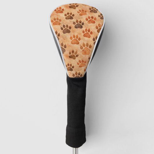 Rustieke Waterverf Pootafdruk Patroon (1) Golfheadcover (Voorkant)