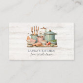 Rustieke Waterverf potten pannen eten keukengerei Visitekaartje (Voorkant)