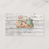 Rustieke Waterverf potten pannen eten keukengerei Visitekaartje (Voorkant)
