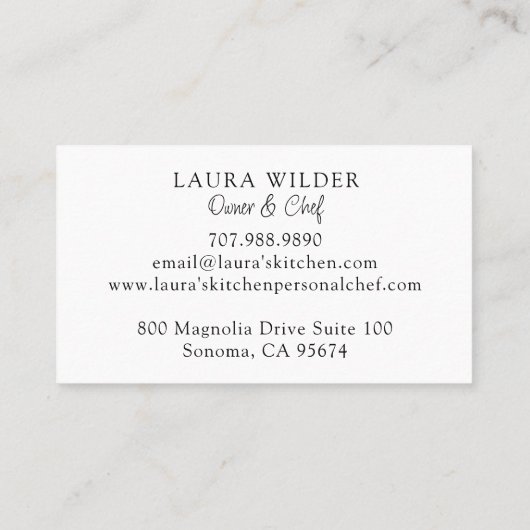 Rustieke Waterverf potten pannen eten keukengerei  Visitekaartje (Achterkant)