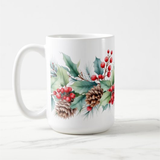 Rustieke waterverf rand koffiemok (Links)