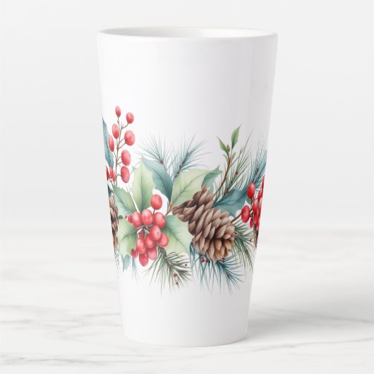 Rustieke waterverf rand latte mok (Voorkant)