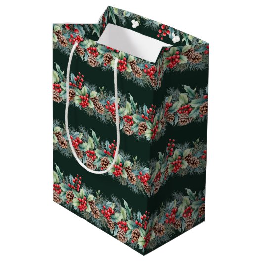 Rustieke waterverf rand medium cadeauzakje (Achterkant Gekanteld)