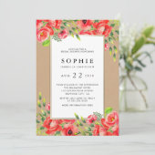 Rustieke Waterverf Red Poppies Floral Vrijgezellen Kaart (Staand voorkant)