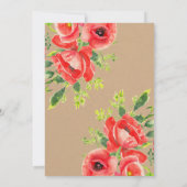 Rustieke Waterverf Red Poppies Floral Vrijgezellen Kaart (Achterkant)