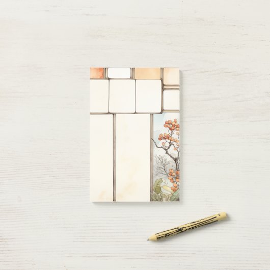 Rustieke Waterverf rode bloemetjes Schrijven spot  Post-it® Notes (Op bureau)