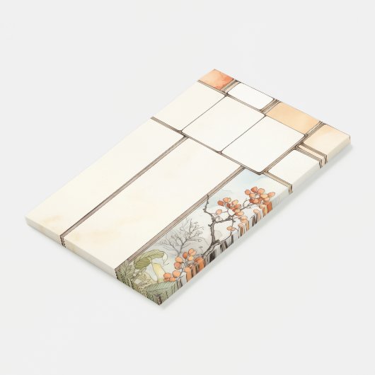 Rustieke Waterverf rode bloemetjes Schrijven spot  Post-it® Notes (Schuin)