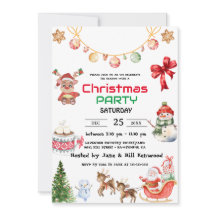 Rustieke Waterverf Rode Vrachtwagen Kerstfeest