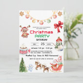 Rustieke Waterverf Rode Vrachtwagen Kerstfeest Kaart (Staand voorkant)