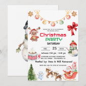 Rustieke Waterverf Rode Vrachtwagen Kerstfeest Kaart (Voorkant / Achterkant)