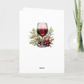 Rustieke Waterverf rode wijnglas 60e verjaardag Kaart (Achterkant)