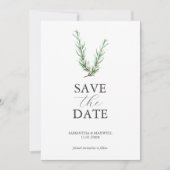 Rustieke Waterverf Rosemary Save The Date (Voorkant)