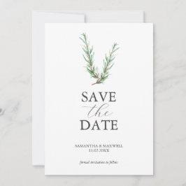 Rustieke Waterverf Rosemary Save The Date
