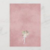 Rustieke Waterverf Roze Bloemen bruiloft Details Informatiekaartje (Achterkant)
