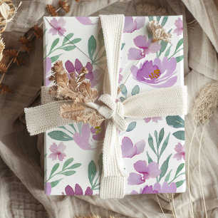 Rustieke waterverf roze bloempatroon cadeaupapier