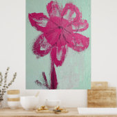 Rustieke Waterverf Roze Daisy Poster (Keuken)