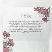 Rustieke Waterverf Roze Flora Alles In Een Bruilof Drieluik Uitnodiging (Binnenzijde eerst)