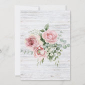 Rustieke Waterverf Roze Verjaardagsfeest  Kaart (Achterkant)