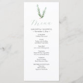 Rustieke Waterverf Rozemarijn Bruiloft Decor Menu' Menu (Voorkant)