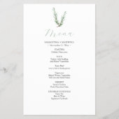 Rustieke Waterverf Rozemarijn Budget Bruiloft Menu (Voorkant)