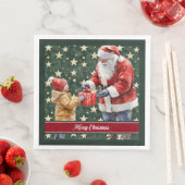 Rustieke Waterverf Santa Claus Dinner servetten (Insitu)