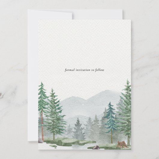 Rustieke Waterverf Save the Date Forest Bruiloft Kaart (Achterkant)