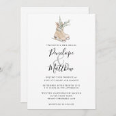 Rustieke Waterverf Seizoensgebonden Bloemenschaats Kaart (Voorkant / Achterkant)