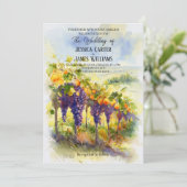 Rustieke Waterverf Sinaasappels Druiven Wijngaard  Kaart (Staand voorkant)