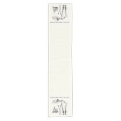 Rustieke Waterverf Ski Sneeuwboom Bergwinter Korte Tafelloper (Voorkant)