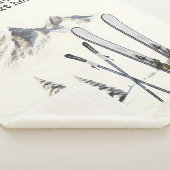 Rustieke Waterverf Ski Sneeuwboom Bergwinter Sherpa Deken (3/4)