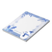 Rustieke Waterverf Sneeuwman Winter Custom Notitieblok (Linkerzijde)