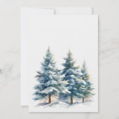 Rustieke Waterverf Snow Mountain Pine Bomen Bruilo Save The Date (Achterkant)