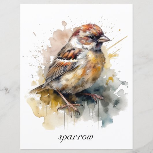 Rustieke Waterverf Sparrow, op maat (Voorkant)